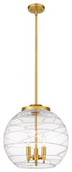 Deco Swirl Pendant, Satin Gold, Clear Deco Swirl, Clear Deco Swirl