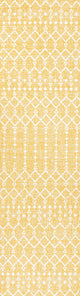 Ourika Moroccan Geometric Indoor/Outdoor Rug, Yellow/Cream, 2x10