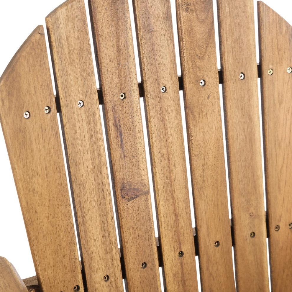 GDF Studio Malibu Outdoor Finish Acacia Wood Adirondack Barstools, Natural Stain, Set of 2