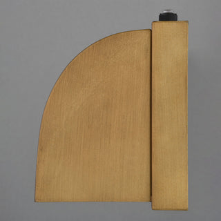 Walsh 1-Light Wrm Brass Dusk to Dawn Modern Outdoor Wall Sconce Fixture Dark Sky, Warm Brass, 7"wx4.75"hx4"d