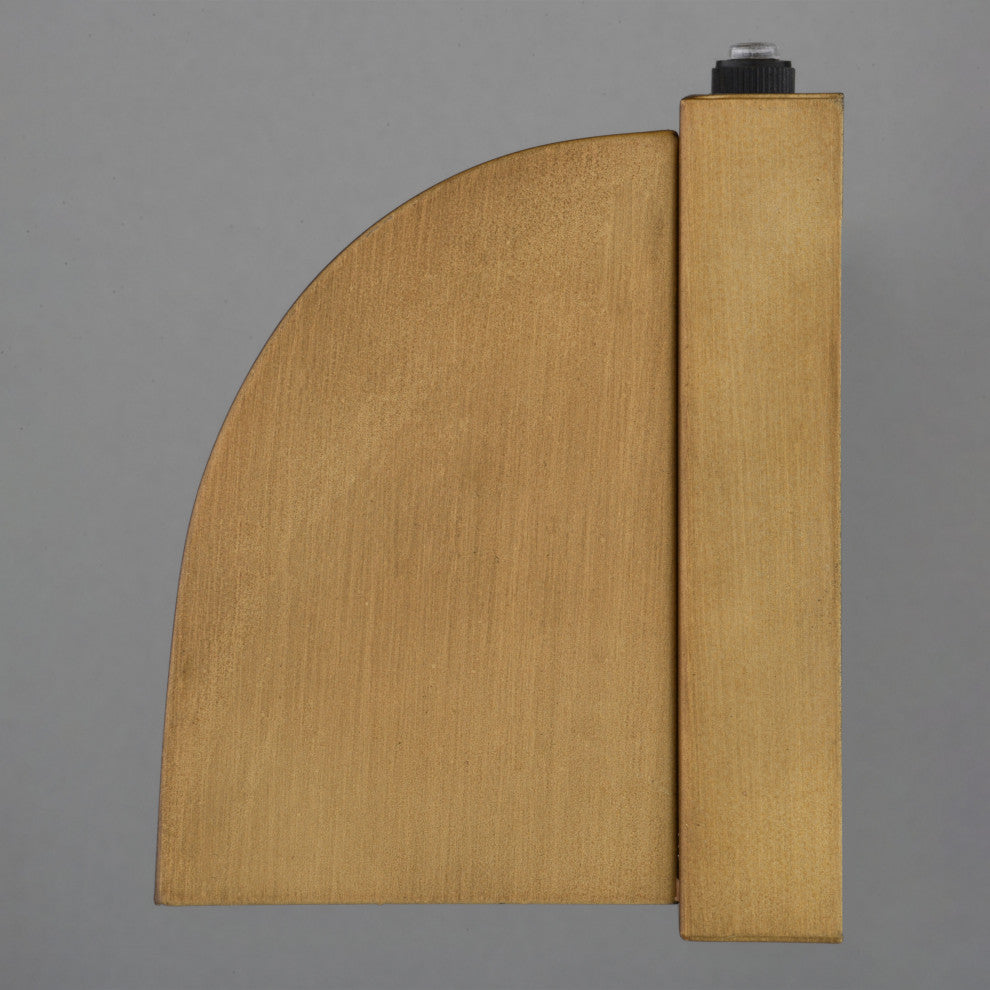 Walsh 1-Light Wrm Brass Dusk to Dawn Modern Outdoor Wall Sconce Fixture Dark Sky, Warm Brass, 7"wx4.75"hx4"d