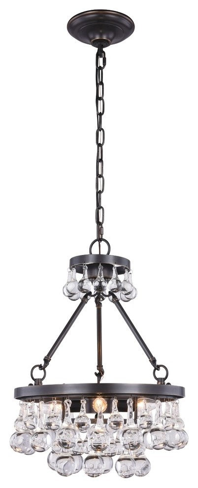 Elegant Lighting Bettina Collection Pendant, Royal Cut Crystals, Bronze