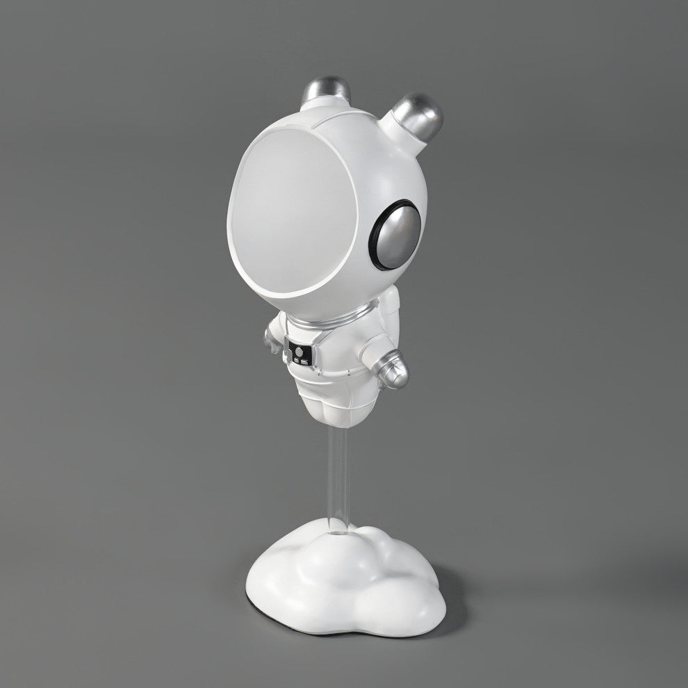 Modern White Astronaut Side Table Floor Figurine End Table Storage Decoration, White