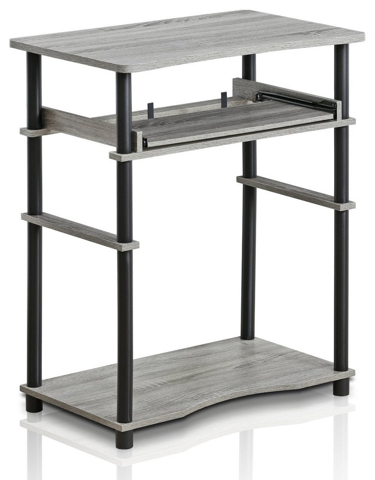 Furinno 10016Gywith Bk Home Laptop Notebook Computer Desk, French Oak Gray/Black