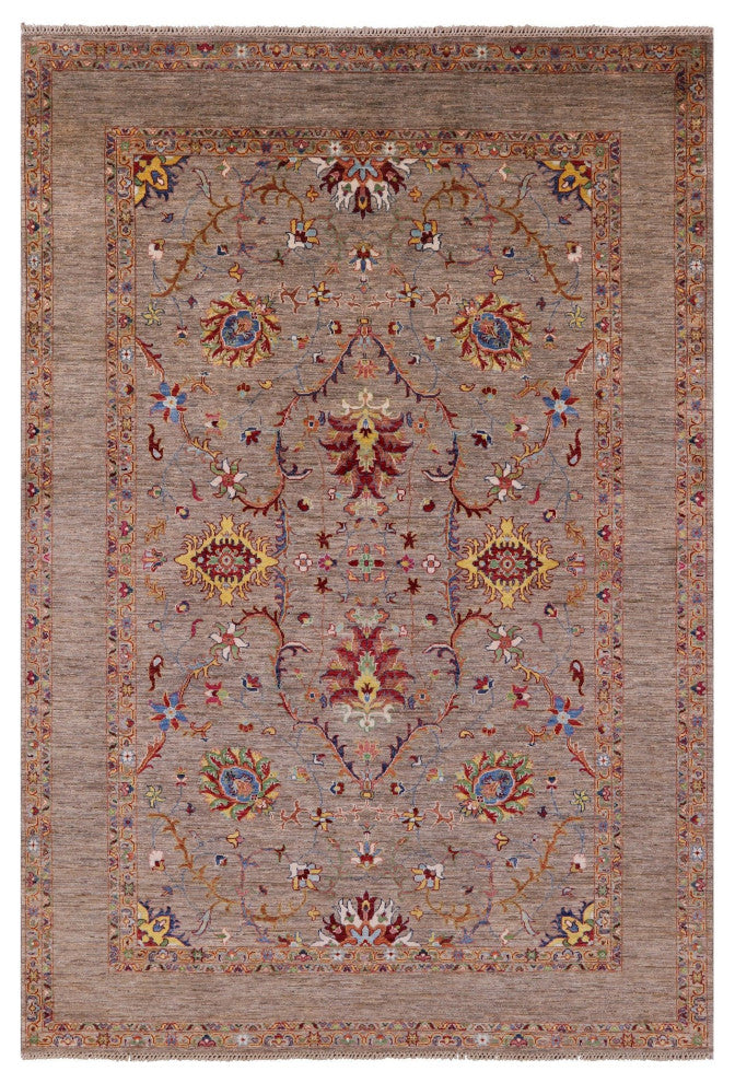 Handmade Persian Tabriz Wool Rug 6' 9" X 9' 11" Q7602