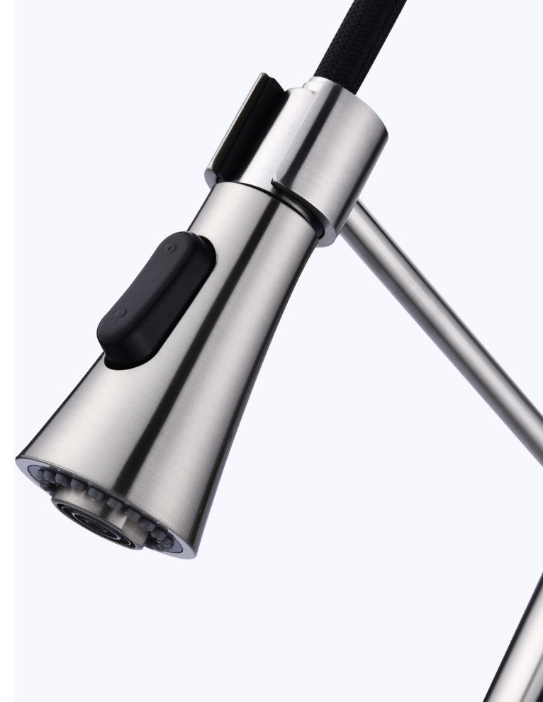 Givingtree Modern Single Handle Spring High Arc Kitchen Faucet Brushed Nickel