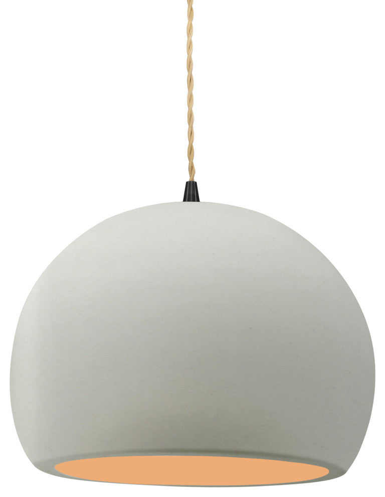 Radiance Medium Globe Pendant, Matte White/Gold Frame, Matte Black, LED, Cord