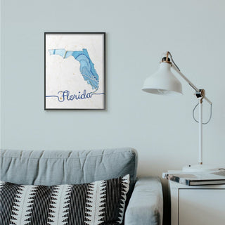 Stupell Industries Florida Agate Blue US State Design, 16 x 20