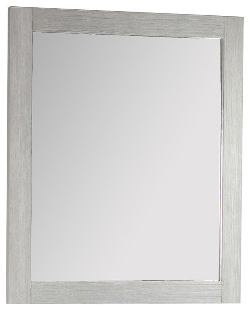 26" Rectangle Wood Frame Mirror, Gray Pine Finish