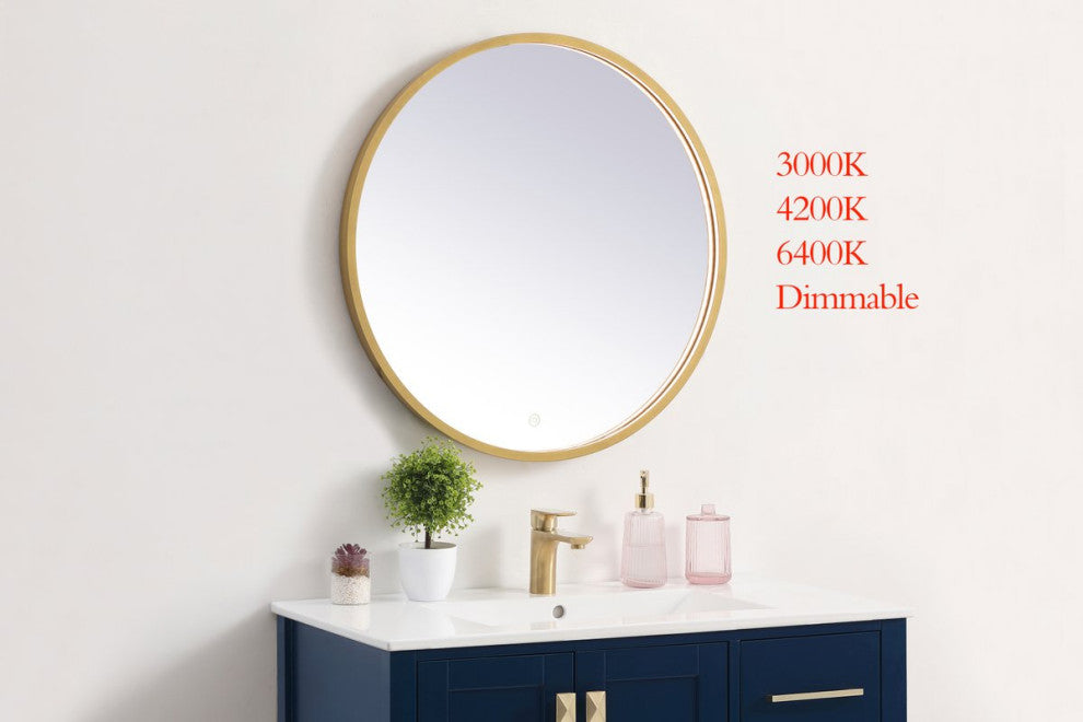 Modern Brass Led Mirror