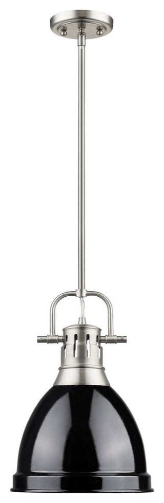 Duncan Mini Pendant With Rod, Pewter, Pewter And Black
