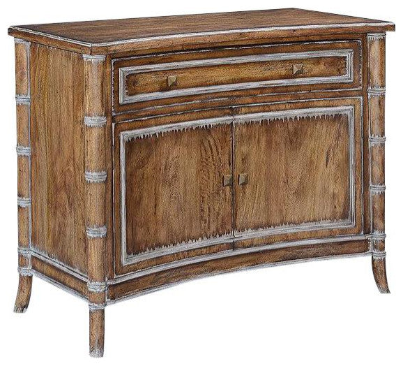 Chest of Drawers Ashton Bamboo Wood Swedish Moss Rustic Pecan 1-Drawer