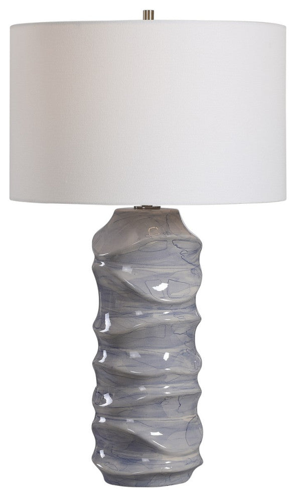 Uttermost Waves Blue & White Table Lamp 28467