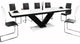 NICTORIA Dining Table with Extension, White/Black