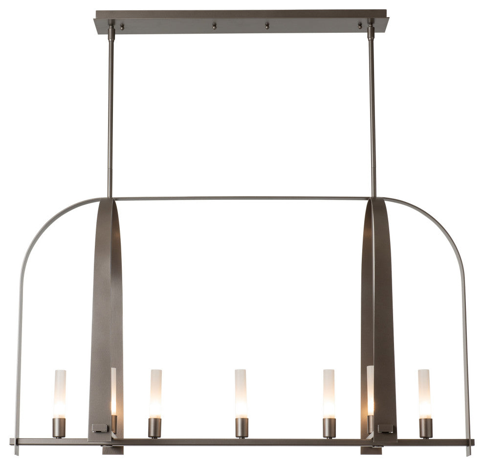 Triomphe 9-Light Linear Pendant Dark Smoke Frosted Glass