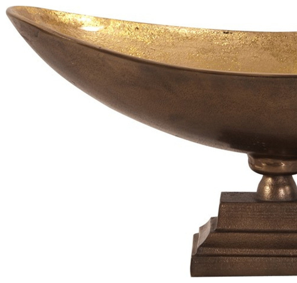 Rustic Bronze Oblong Footed Centerpiece Bowl