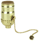 21302 Pull Chain Lamp Socket, Polished Brass