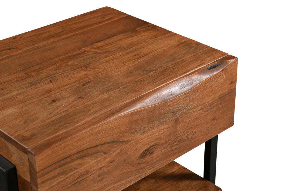 Lydia 2-drawer Live Edge Solid Wood Nightstand