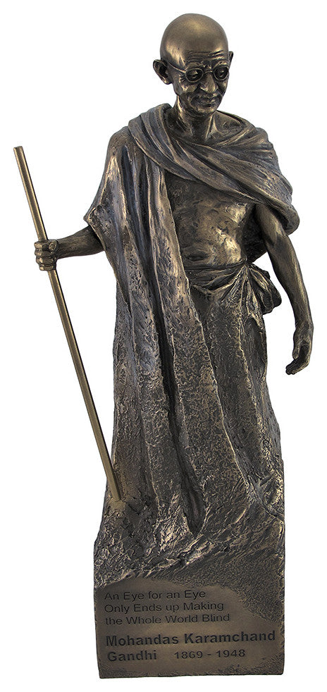 Bronzed Mohandas Mahatma Gandhi Statue