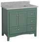 Abbey 36" Bathroom Vanity, Sage Green, Carrara Marble