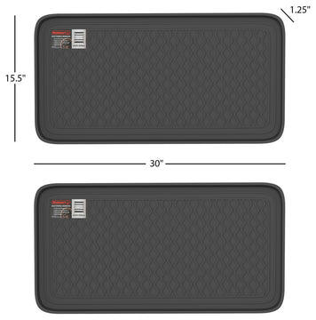 2 Large All-Weather Indoor/Outdoor Boot Tray Weather-Resistant Plastic Shoe Mat