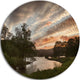 Sunset Over Rydal Waters, Landscape Round Metal Wall Art, 23"