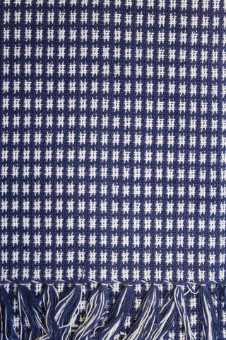 Homespun Fringed 100% Cotton Tablecloth, Marine, 52"x70"