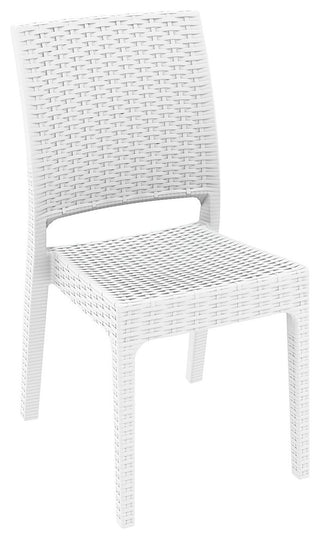 Orlando Wickerlook Square Dining Set 5 Piece With Florida Side Chairs, White