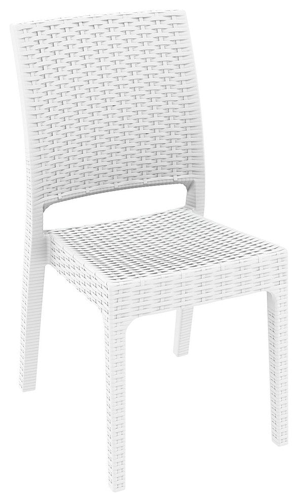Orlando Wickerlook Square Dining Set 5 Piece With Florida Side Chairs, White