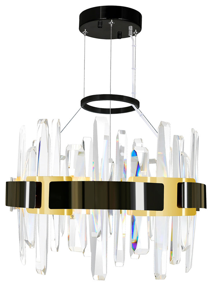 Aya LED Integrated Pearl Black Chandelier