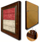 Monaco Country Textured Flag Print With Brown Gold Frame, 19"X27"