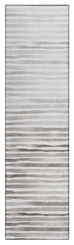 Indoor/Outdoor Seabreeze SZ8 Pewter Machine Washable 2'3" x 7'6" Runner Rug