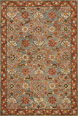 Victoria Rug, Slate/Terracotta, 7'9"x9'9"