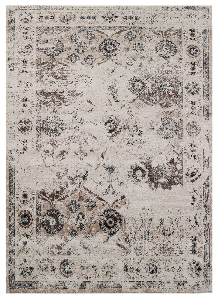 LNC Distressed Indoor Vintage Abstract Carpet Area Rugs, 5' X 7'