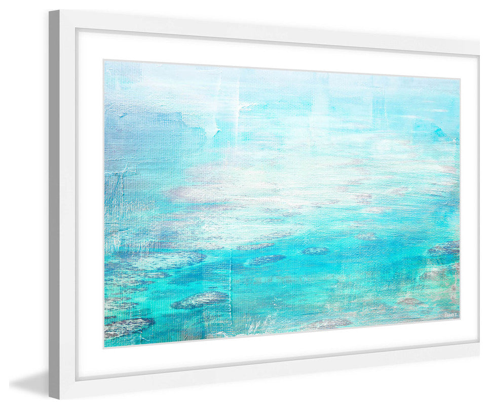 "White Surf" Framed Painting Print, 18"x12"