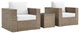 Convene Outdoor Patio Outdoor Patio 3-Piece Furniture Set, Cappuccino White