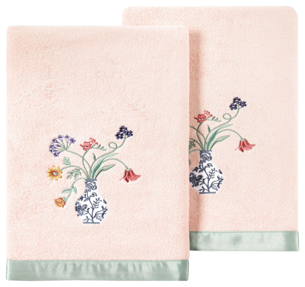 Linum Home Textiles 100% Turkish Cotton STELLA 2PC Embellished Bath Towel Set