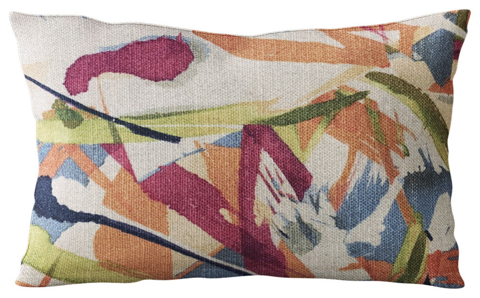 Plutus Multi-Color Graphic Print Luxury Throw Pillow, 16"x16"