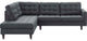 Empress 2 Piece Upholstered Fabric Left Facing Bumper Sectional, Gray