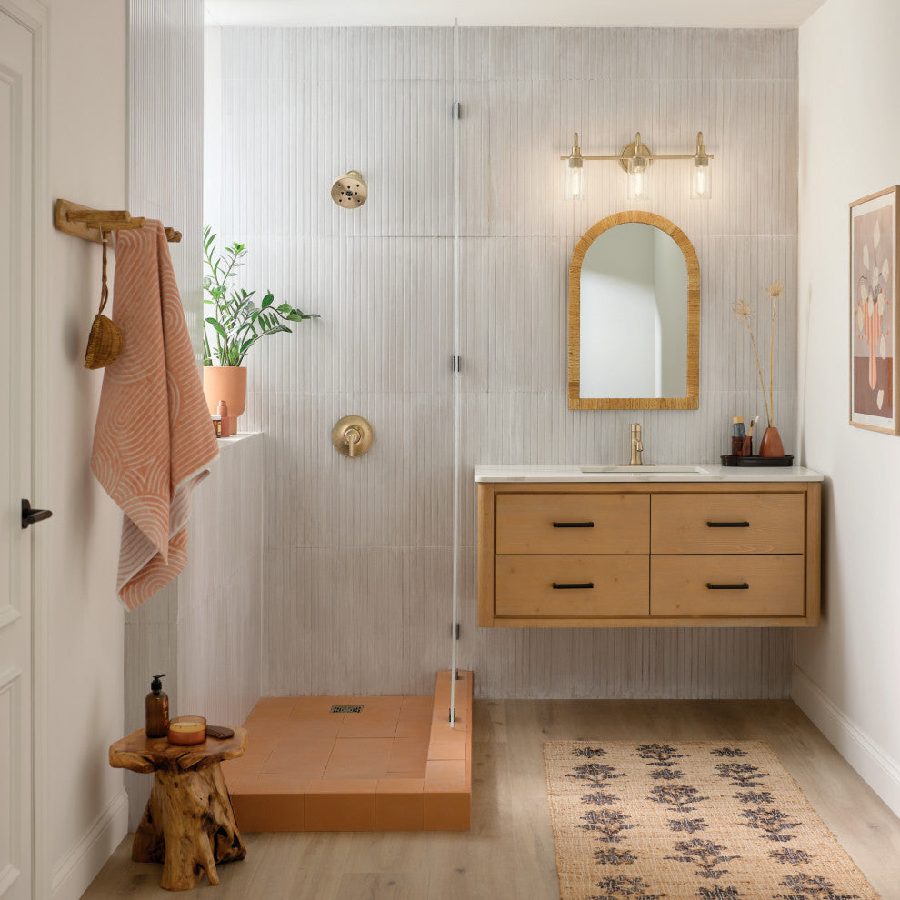 23" 3-Light Vanity Light With Clear Glass