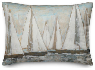 Painterly Sailboats 14x20 Indoor/Outdoor Pillow