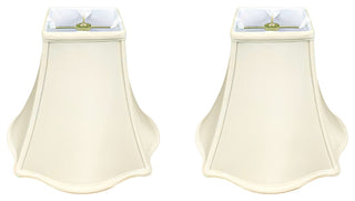 Royal Designs Fancy Square Bell Basic Lamp Shade, Eggshell, 4x10x8.5, Set of 2