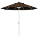 9' Matted White Push-Button Tilt Crank Aluminum Umbrella, Mocha Pacifica