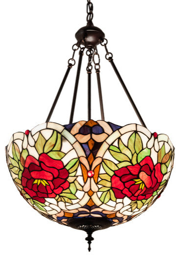 Meyda Lighting 232775 20" Wide Renaissance Rose Inverted Pendant