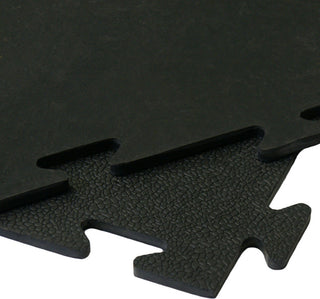 Rubber-Cal "Armor-Lock " Interlocking Rubber Tiles, Black, 12 Pack