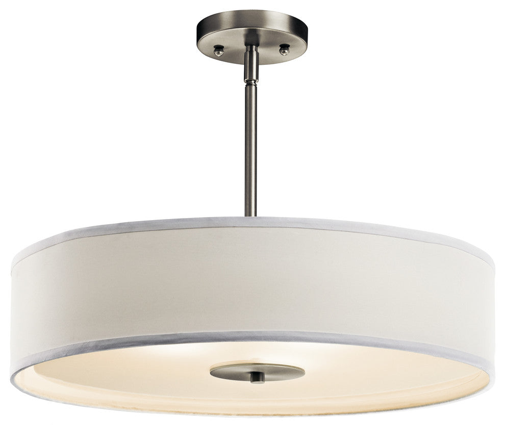 Pendant/Semi Flush 3-Light, Brushed Nickel