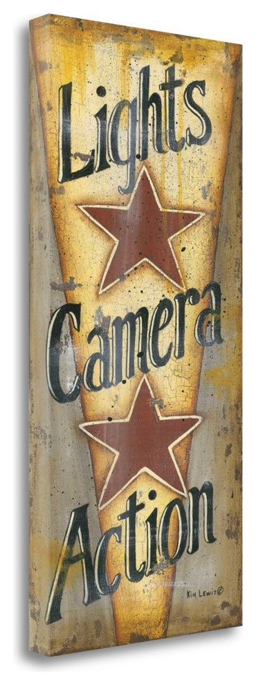 "Lights - Camera - Action" By Kim Lewis, Giclee Print on Gallery Wrap Canvas