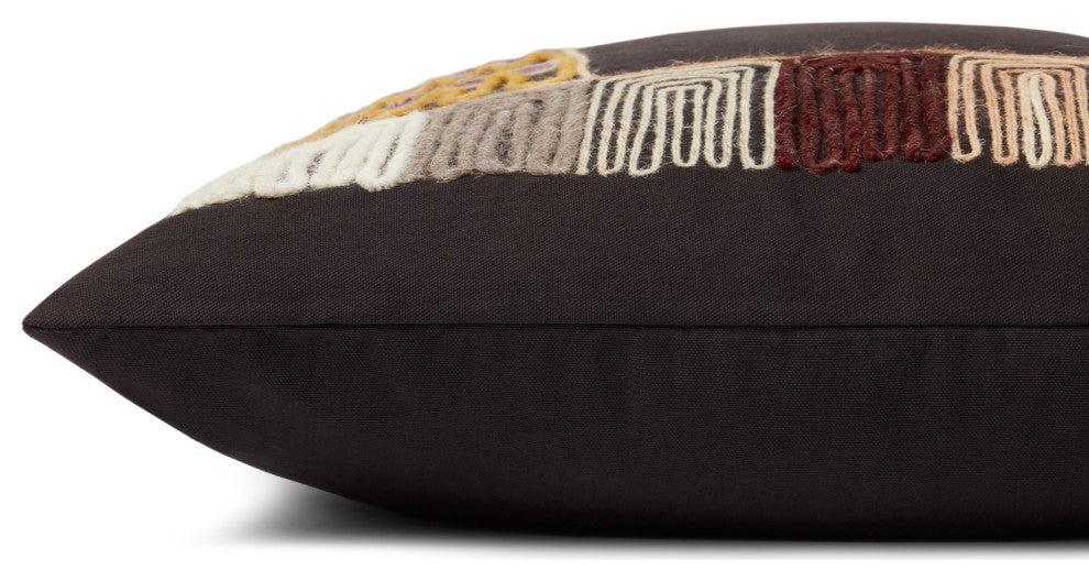 Loloi PLL0001 Black / Multi 22" x 22" Cover Only Pillow