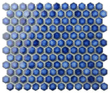 Hudson 1" Hex Sapphire Porcelain Floor and Wall Tile