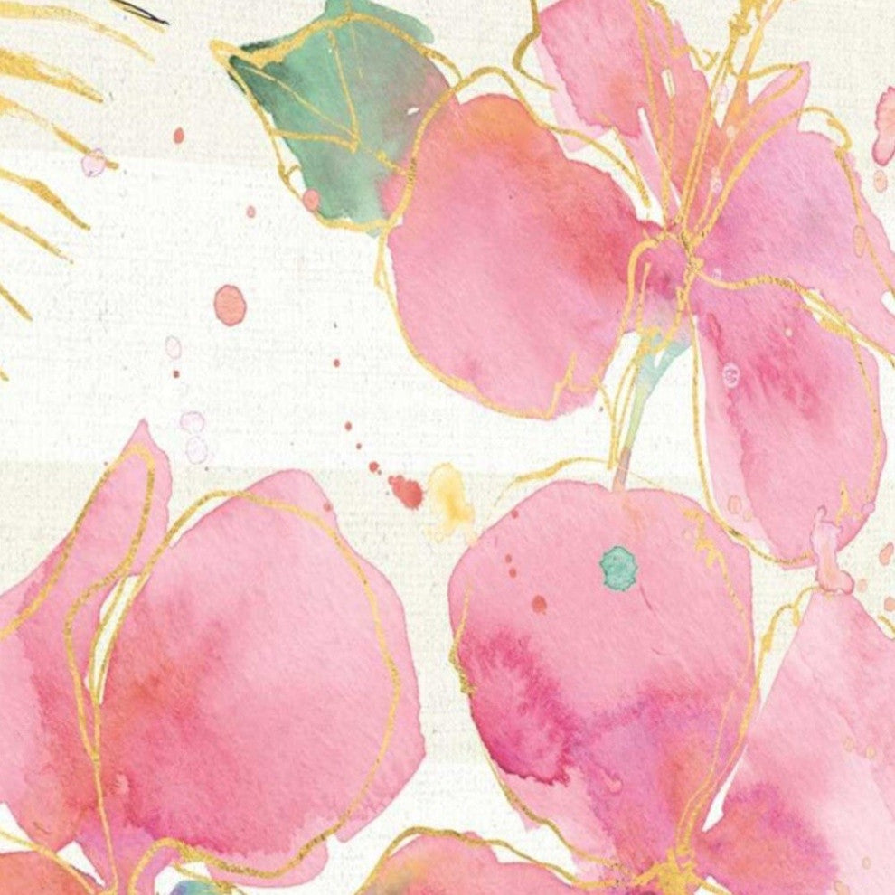 Watercolor Hibiscus Flowers 5 Giclee Wrap Canvas Wall Art